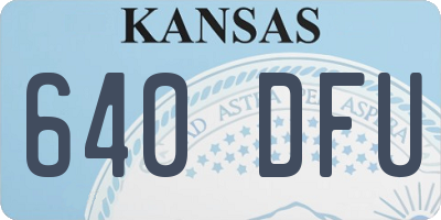KS license plate 640DFU