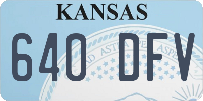 KS license plate 640DFV