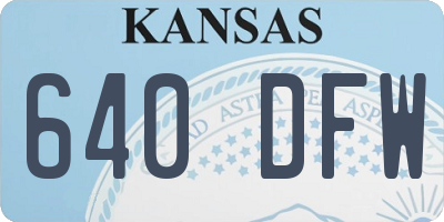KS license plate 640DFW