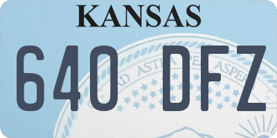 KS license plate 640DFZ