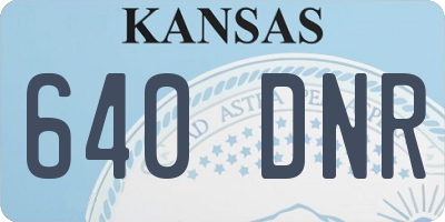 KS license plate 640DNR