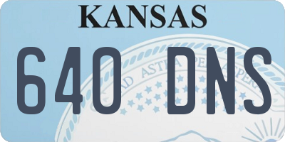 KS license plate 640DNS