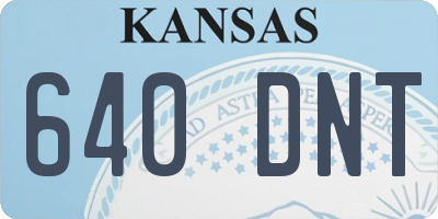 KS license plate 640DNT