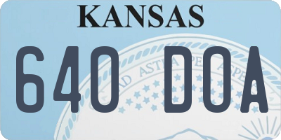 KS license plate 640DOA