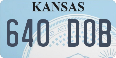 KS license plate 640DOB