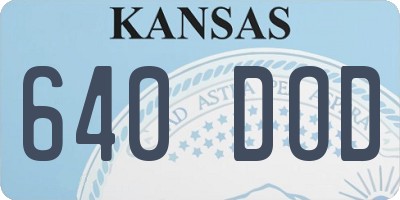 KS license plate 640DOD