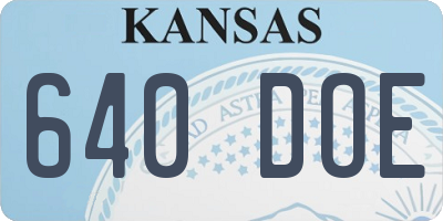 KS license plate 640DOE