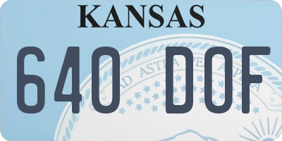 KS license plate 640DOF