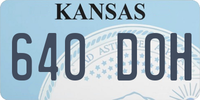 KS license plate 640DOH