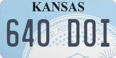 KS license plate 640DOI