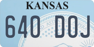 KS license plate 640DOJ