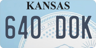 KS license plate 640DOK