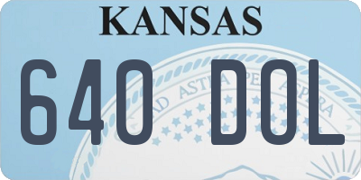 KS license plate 640DOL