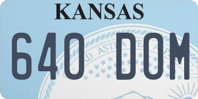 KS license plate 640DOM