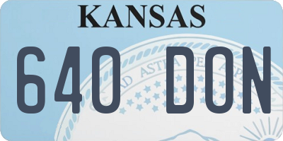 KS license plate 640DON