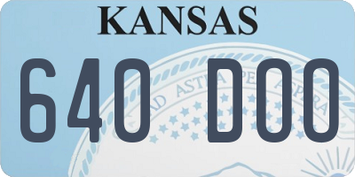 KS license plate 640DOO
