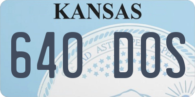 KS license plate 640DOS