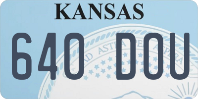 KS license plate 640DOU