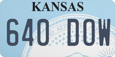 KS license plate 640DOW