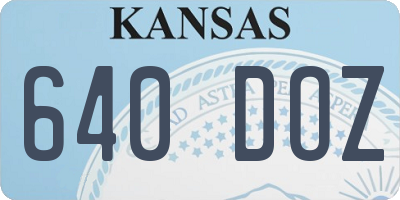 KS license plate 640DOZ