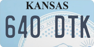 KS license plate 640DTK