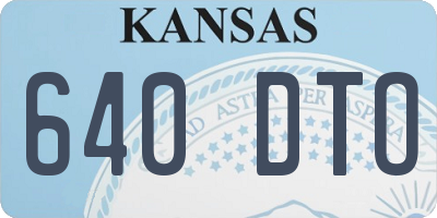 KS license plate 640DTO