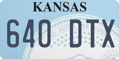 KS license plate 640DTX