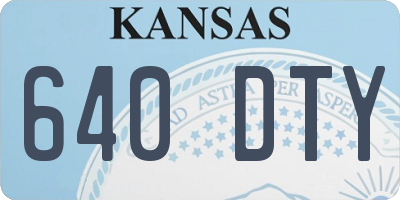 KS license plate 640DTY