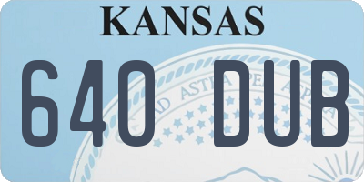 KS license plate 640DUB