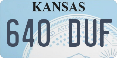KS license plate 640DUF