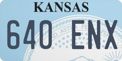 KS license plate 640ENX