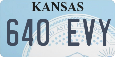 KS license plate 640EVY