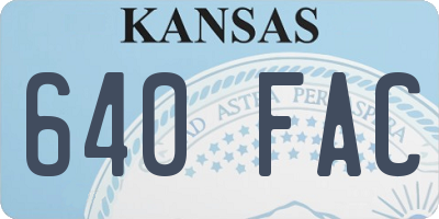 KS license plate 640FAC