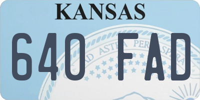 KS license plate 640FAD
