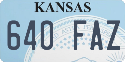 KS license plate 640FAZ