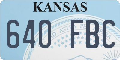KS license plate 640FBC