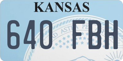 KS license plate 640FBH