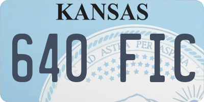 KS license plate 640FIC