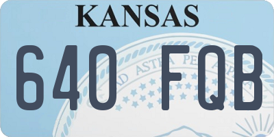 KS license plate 640FQB