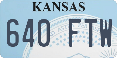 KS license plate 640FTW