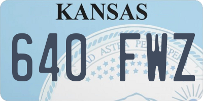 KS license plate 640FWZ