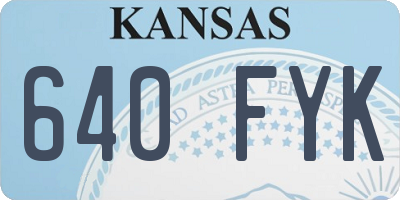 KS license plate 640FYK