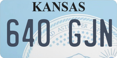 KS license plate 640GJN