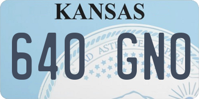 KS license plate 640GNO
