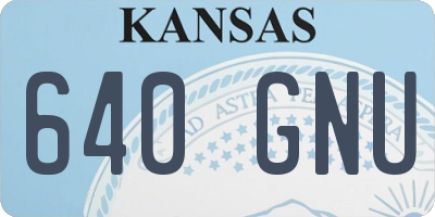 KS license plate 640GNU