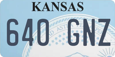 KS license plate 640GNZ