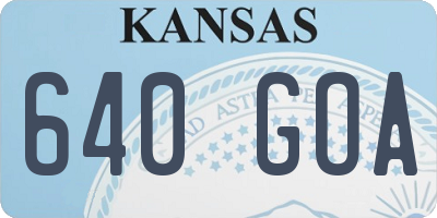 KS license plate 640GOA