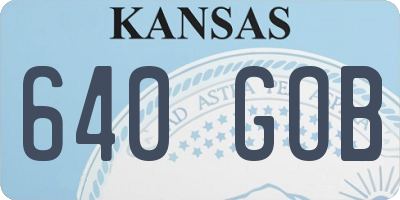 KS license plate 640GOB