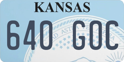 KS license plate 640GOC