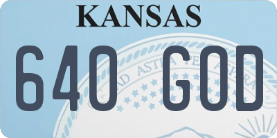 KS license plate 640GOD